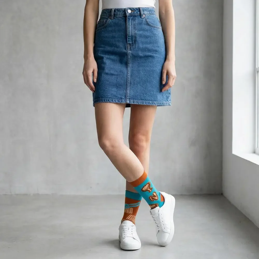 Chicken And Waffles Socks 🐔🧇 | Mismatched Unisex Cotton Socks